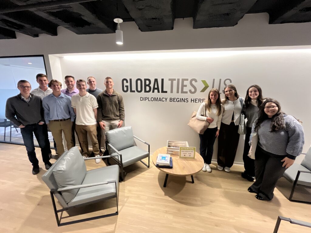 Students at the Global Ties U.S. to discuss the concept of diplomacy.