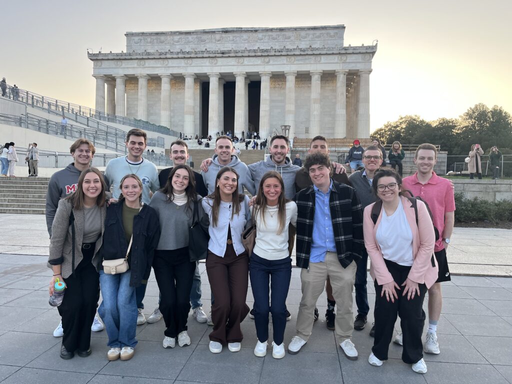 Diplomacy Lab students in front of the Lincoln Memorial