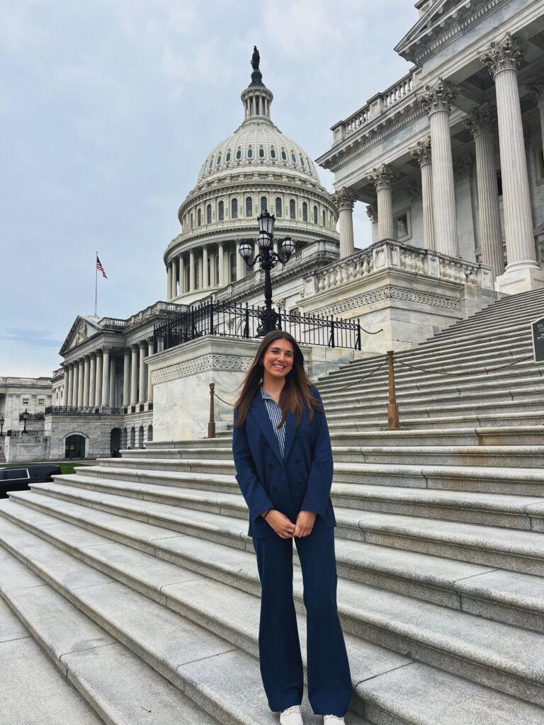 Natalie on the steps of the Capitol Building