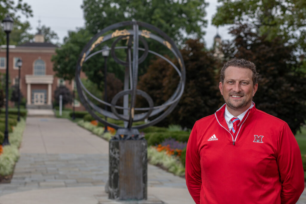 Highlighting Miami University's admission team member Andrew Boehm.