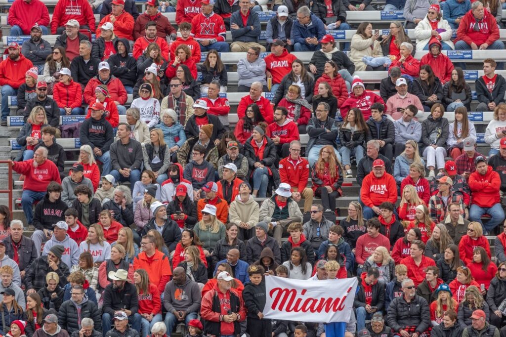 Families at the Family Weekend football game vs. Western Michigan University.