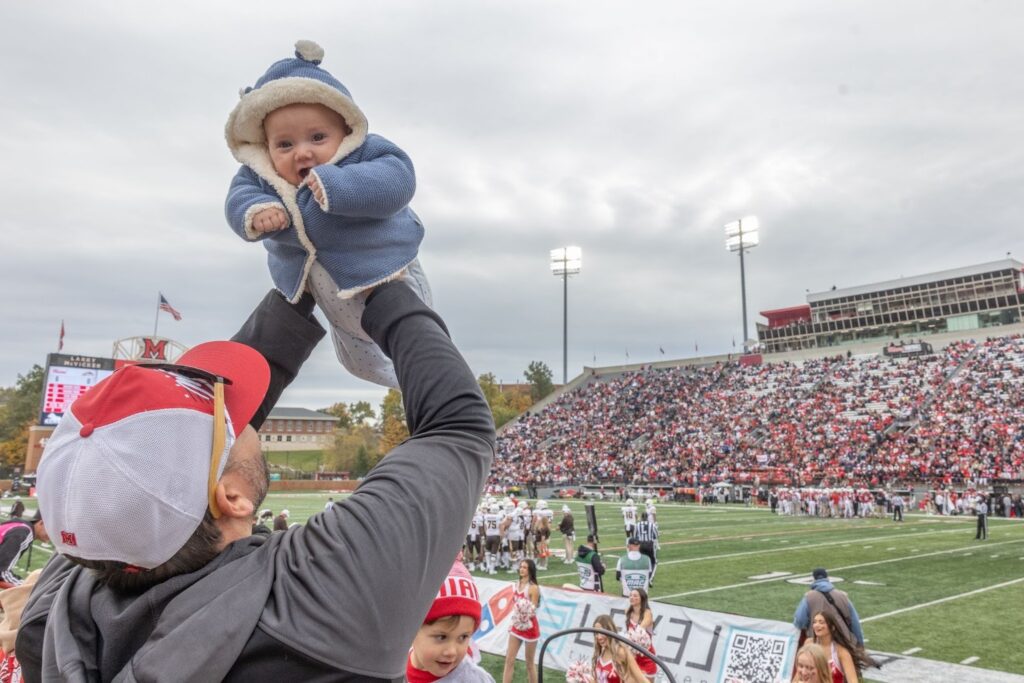 Family at the Family Weekend football game vs. Western Michigan University.