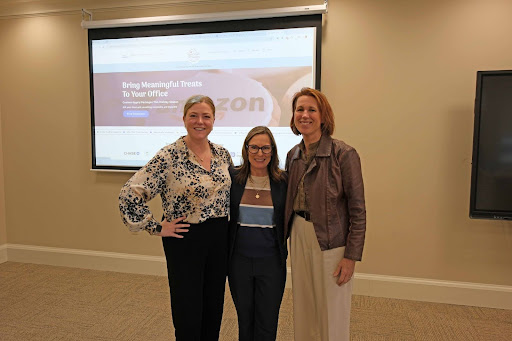 Gillian Oakenfull standing with Andrea Watros and Samantha Kelly