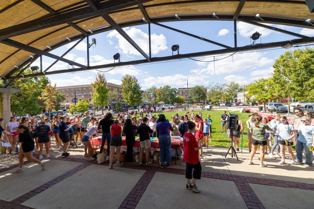 Out of the Darkness walk opening ceremony at Miami University. 