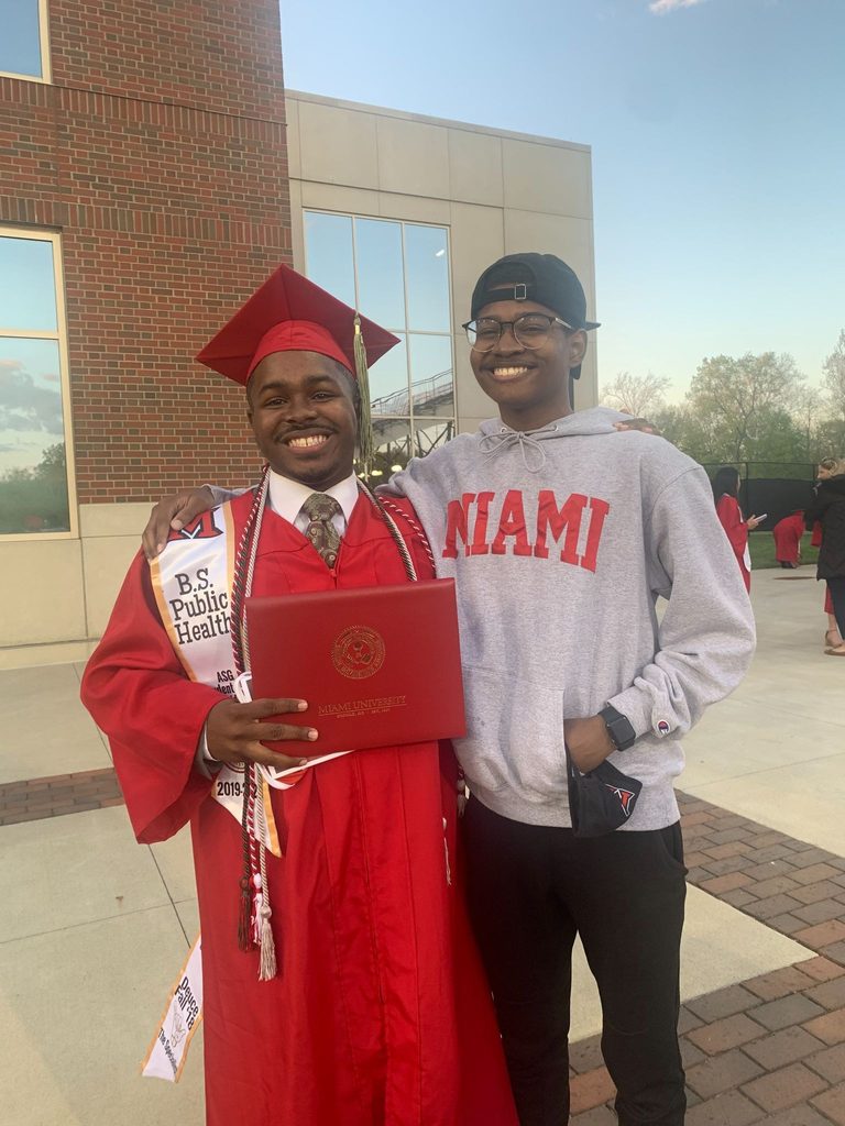 Jaylen and his younger brother, Jared Perkins ‘24 at Jaylen's graduation in 2020