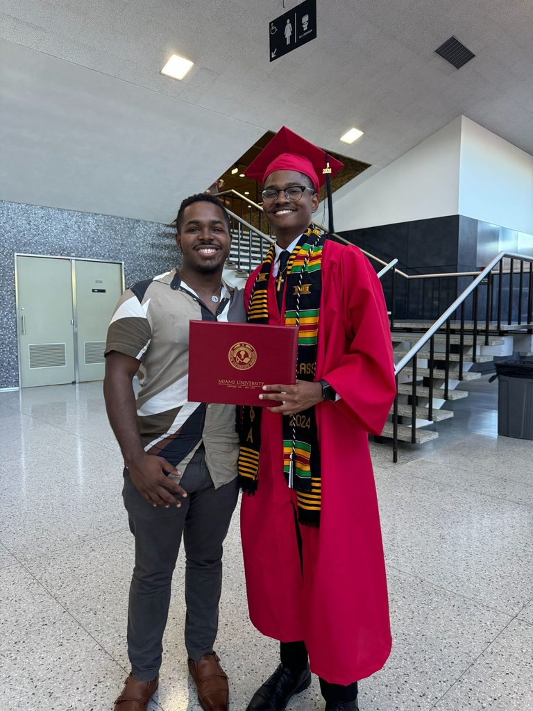 Jaylen’s younger brother, Jared Perkins '24 at both Jared’s graduation