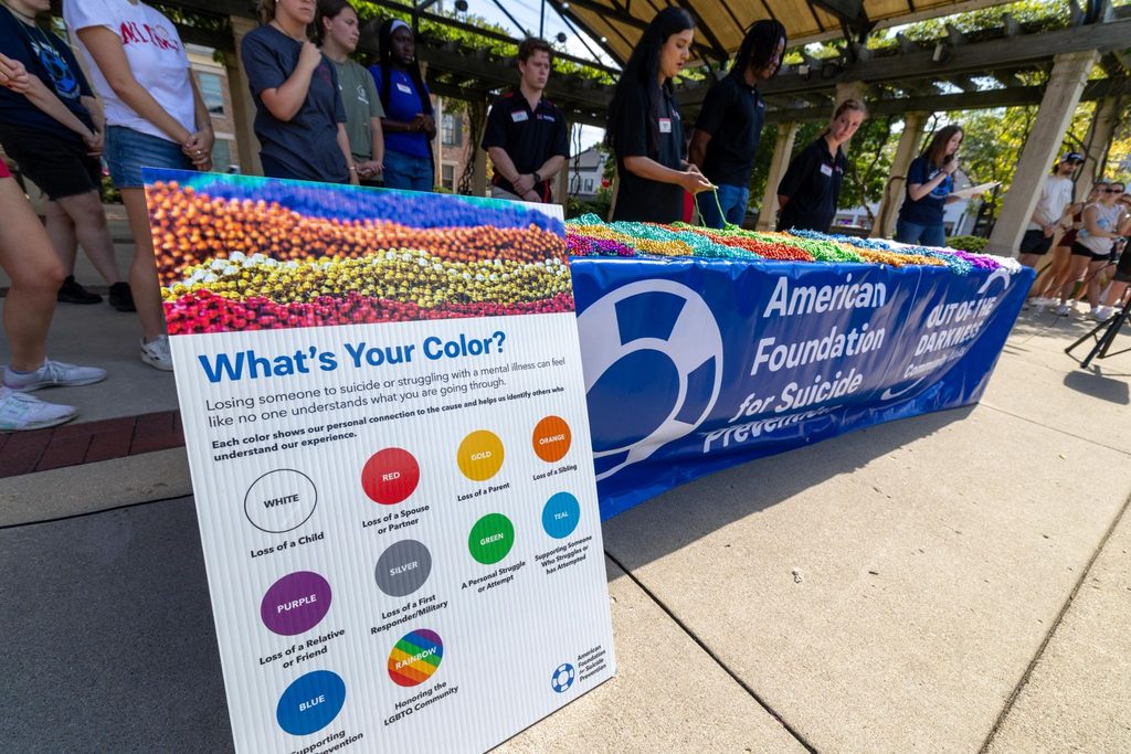 Poster describing bead colors and their meanings.